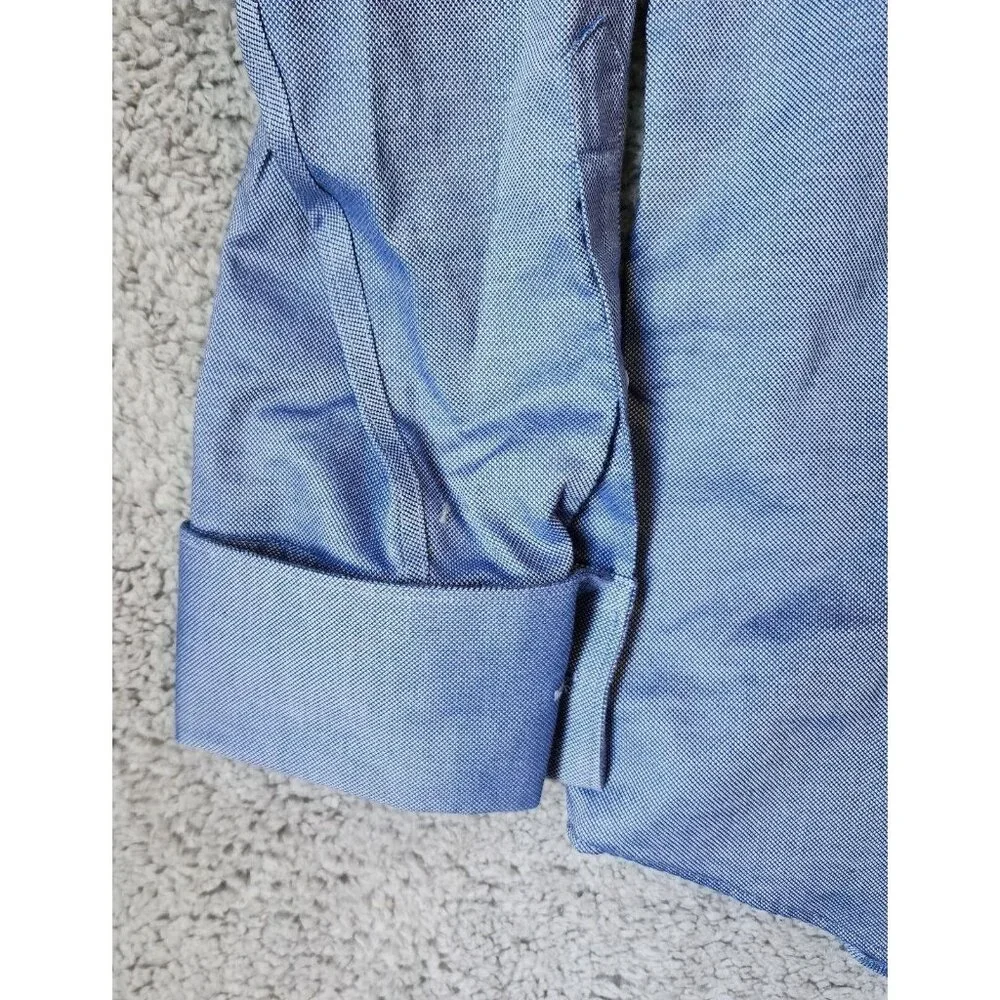 Banana Republic‎ Non Iron Slim Fit Blue Long Sleeve Button Up Shirt Size 17-17.5